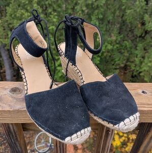 Franco Sarto Black Wedge Espadrilles